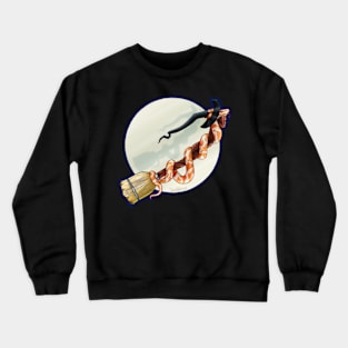 Serpent Witch on a Broomstick Crewneck Sweatshirt